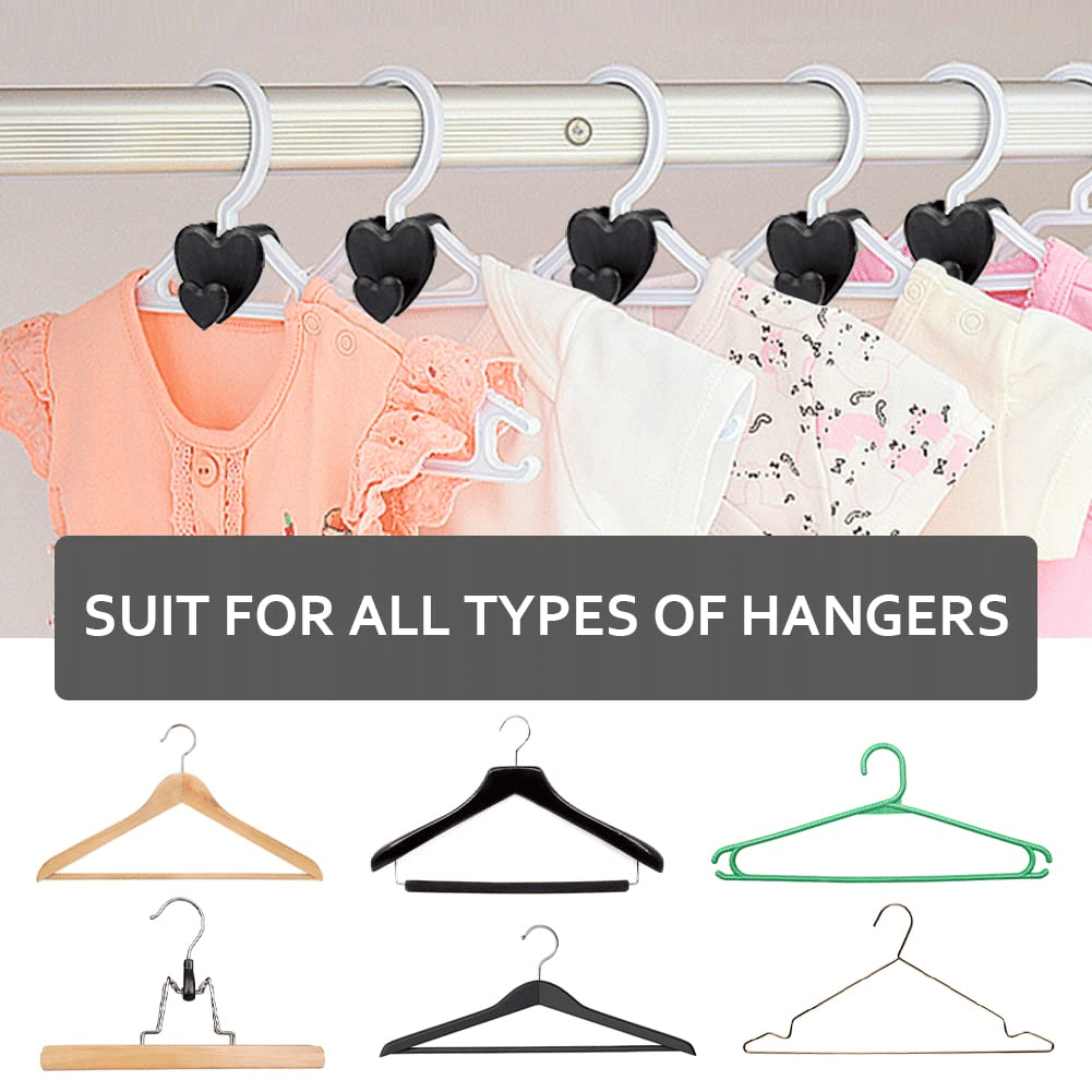 12pcs Heart Shaped Heavy Duty Clothes Hanger Connector Hooks