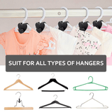 12pcs Heart Shaped Heavy Duty Clothes Hanger Connector Hooks