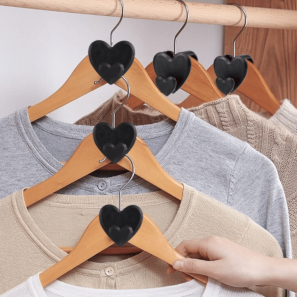 12pcs Heart Shaped Heavy Duty Clothes Hanger Connector Hooks