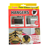 12pcs Heart Shaped Heavy Duty Clothes Hanger Connector Hooks Black
