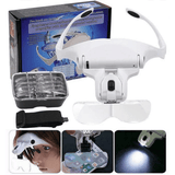 5 Lens LED Headband Magnifying Glasses Jeweler Repair Tool Kit