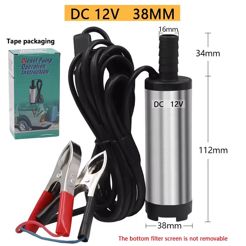 Generic 12V Electric Submersible Diesel Oil Transfer Pump 38mm Stainless Steel