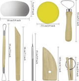 8-Piece Professional Pottery Sculpting and Modeling Tool Set