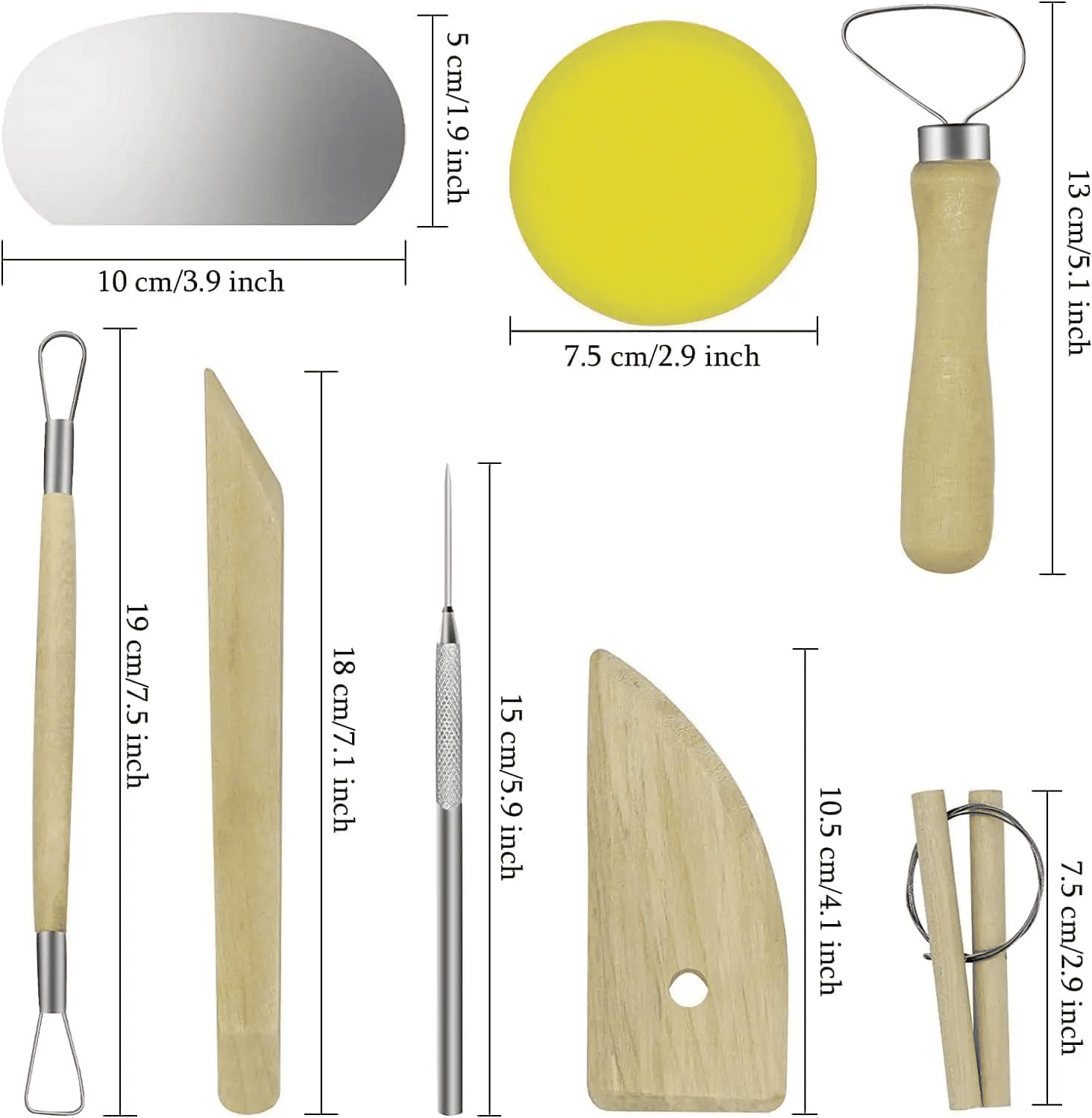 8-Piece Professional Pottery Sculpting and Modeling Tool Set