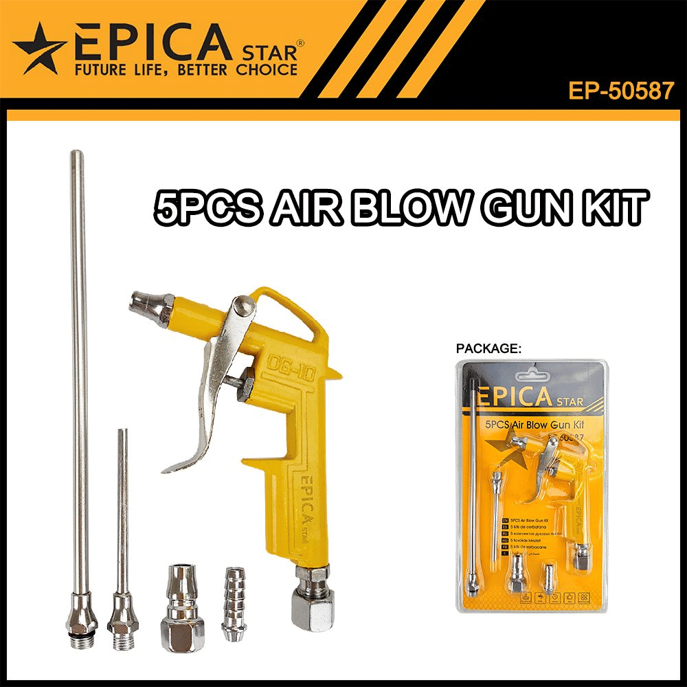 Epica Star EP-50587 5-Piece Air Blow Gun Kit Heavy Duty
