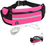 Running Belt 3 Pocket Fitness Waist Bag Waterproof Pink