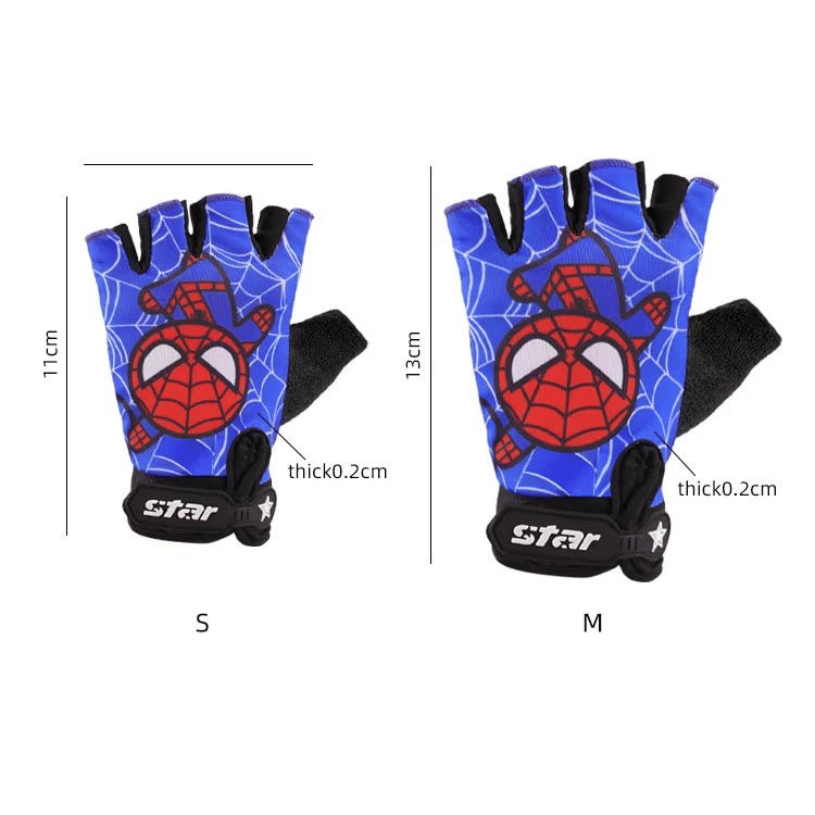 Spiderman Kids Half Finger Cycling Gloves Breathable Anti-Slip