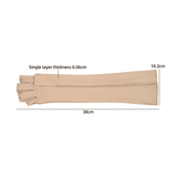 Long Arthritis Compression Fingerless Hand Gloves Nude 38cm