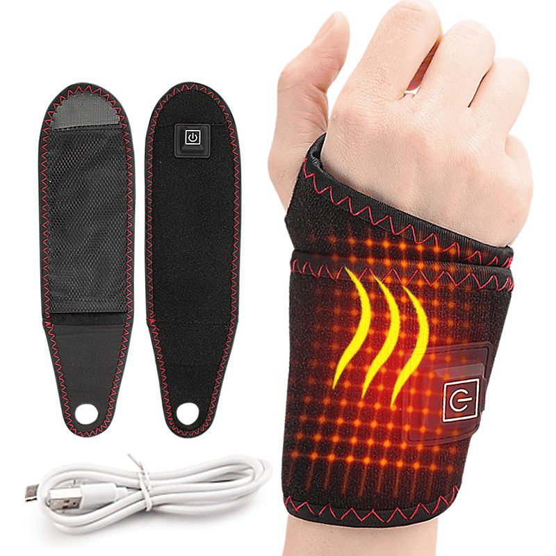 Electric Heated Wrist Brace Compression Wrap With Herb Pocket