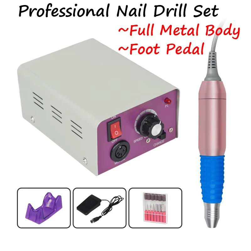 Professional Electric Nail Drill Machine 30000rpm with Foot Pedal