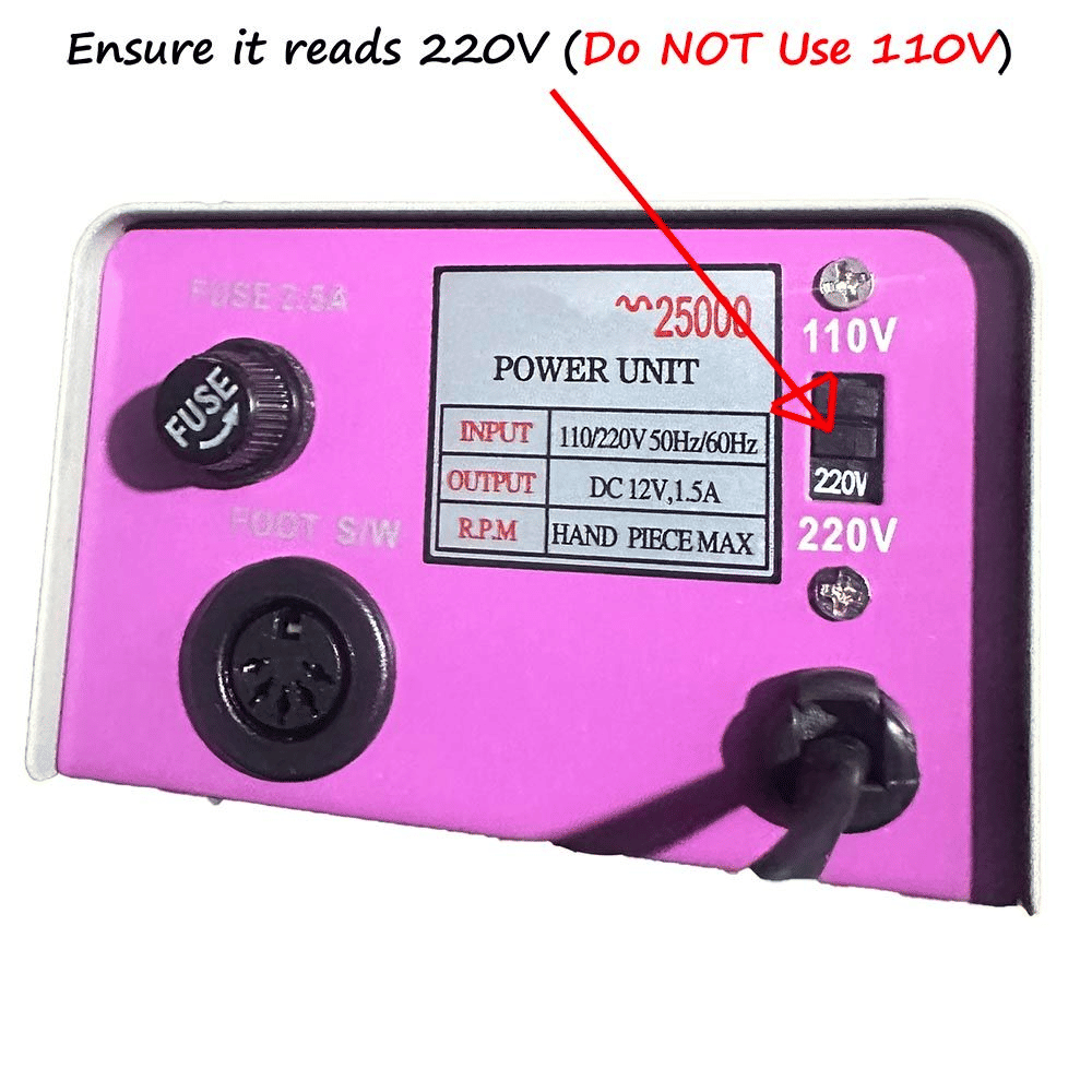 Professional Electric Nail Drill Machine 30000rpm with Foot Pedal