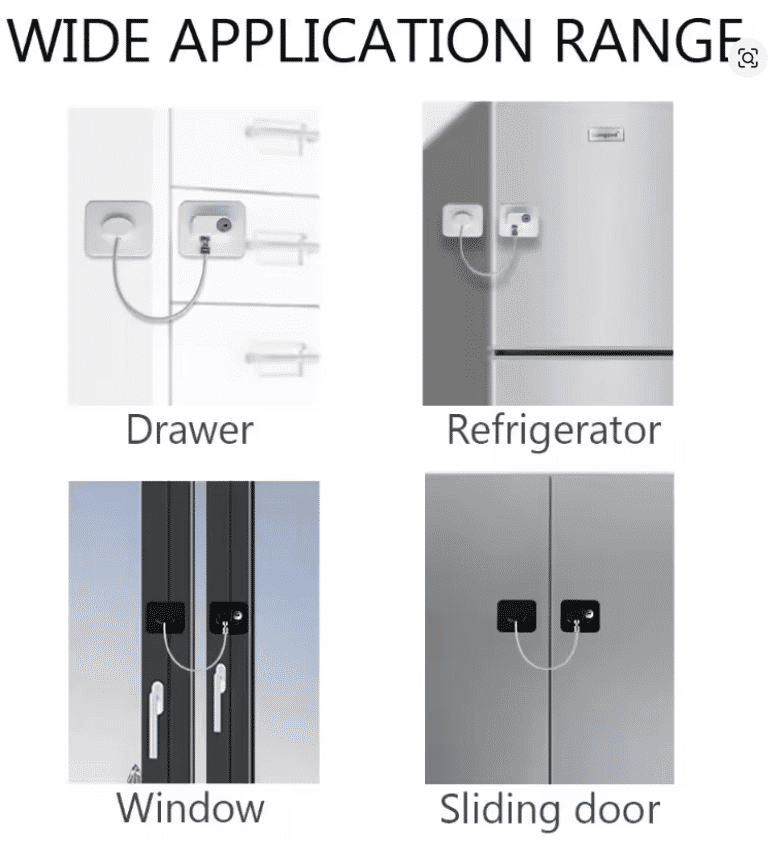 Generic Stainless Steel Cable Child Safety Lock for Fridge Cabinet