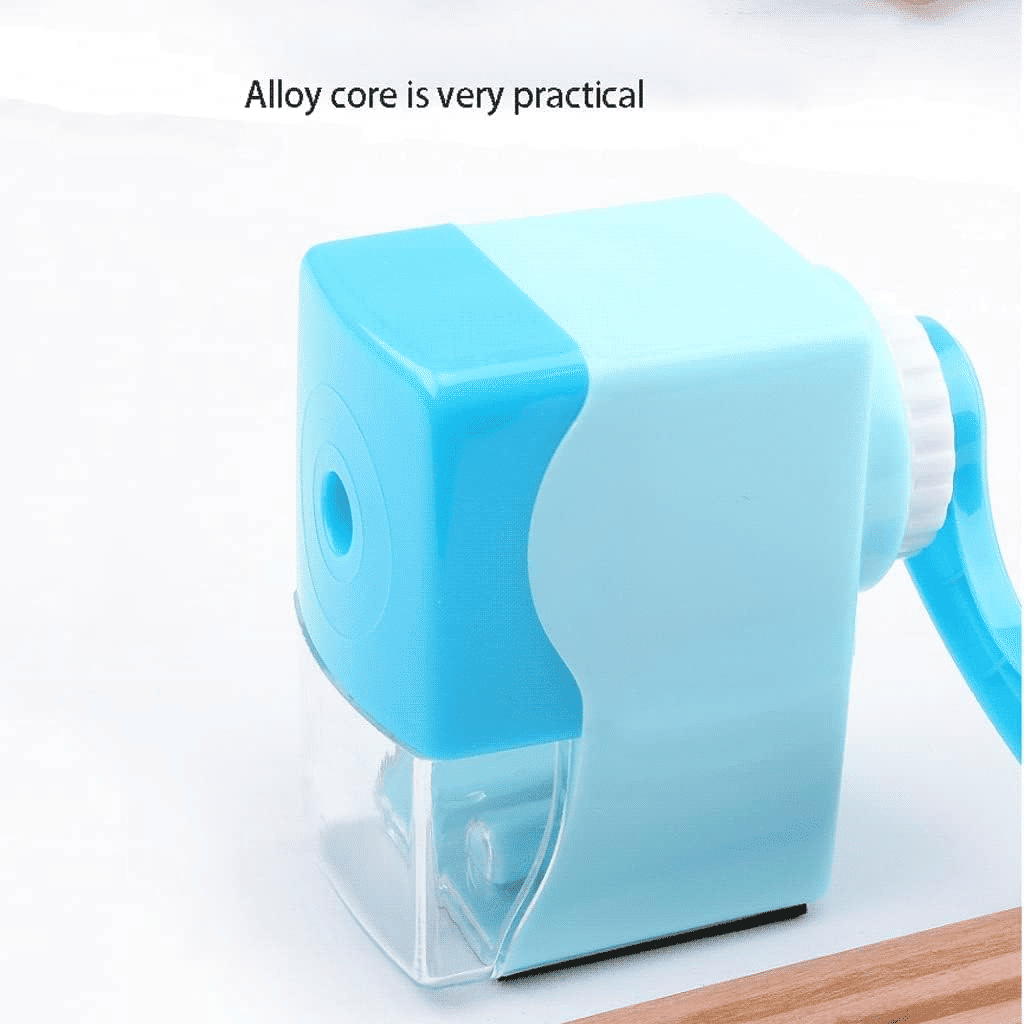 Generic Cartoon Hand Crank Pencil Sharpener for Students Blue
