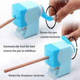 Generic Cartoon Hand Crank Pencil Sharpener for Students Blue