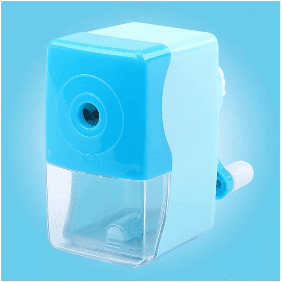 Generic Cartoon Hand Crank Pencil Sharpener for Students Blue
