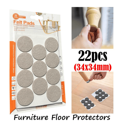 22pcs Anti-Skid Furniture Protection Pads Felt Floor Scratch Protector