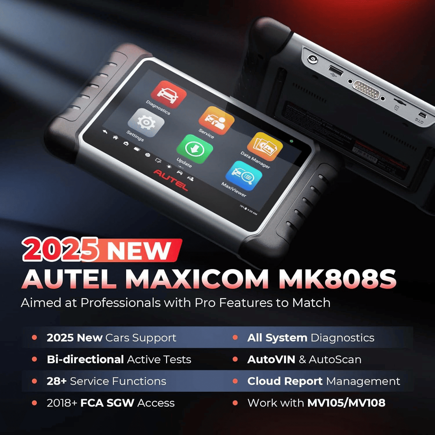 Autel MaxiCOM MK808S Bidirectional Diagnostic Scan Tool 2025