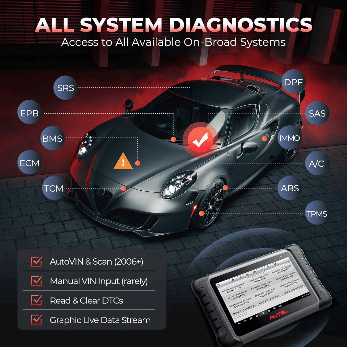Autel MaxiCOM MK808S Bidirectional Diagnostic Scan Tool 2025