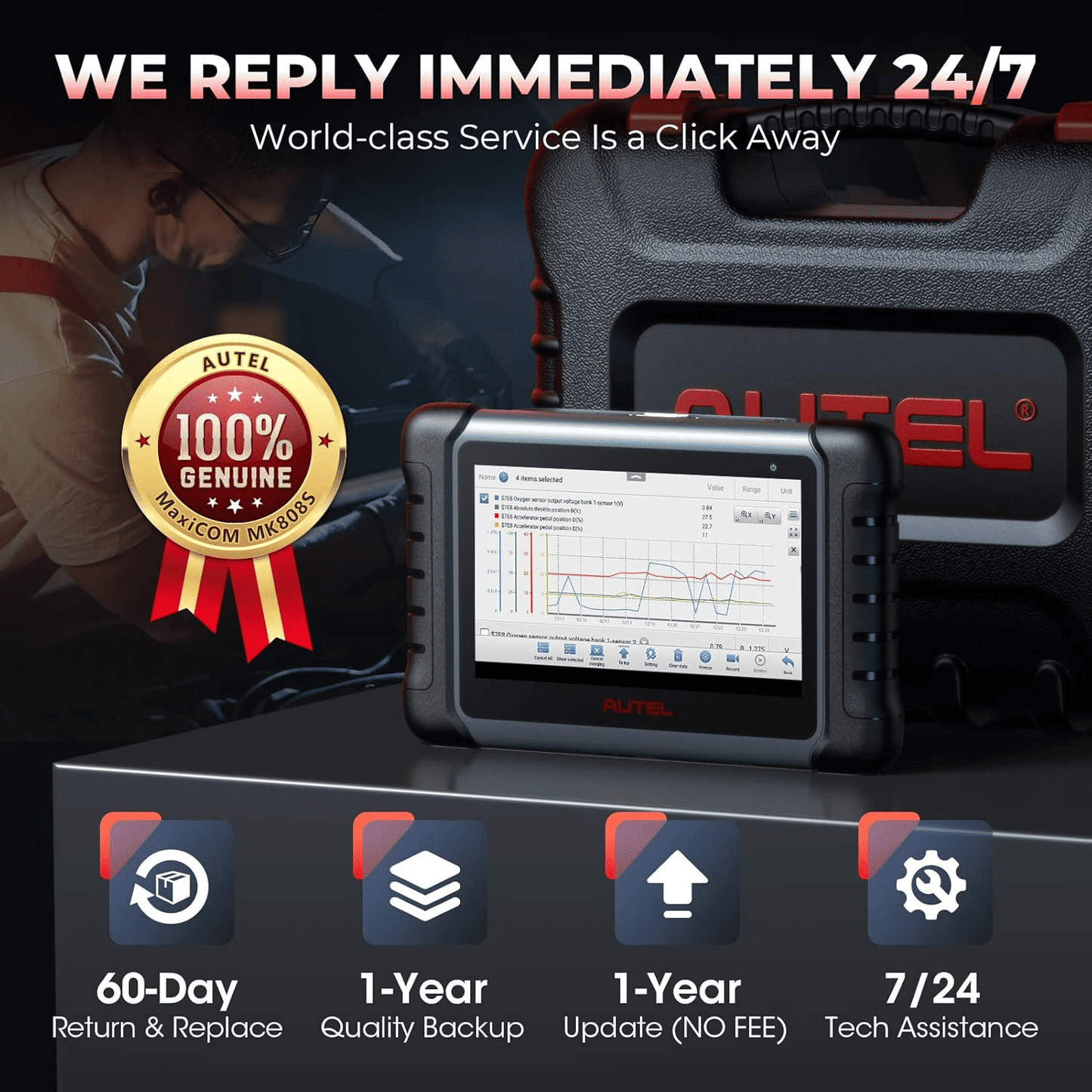 Autel MaxiCOM MK808S Bidirectional Diagnostic Scan Tool 2025
