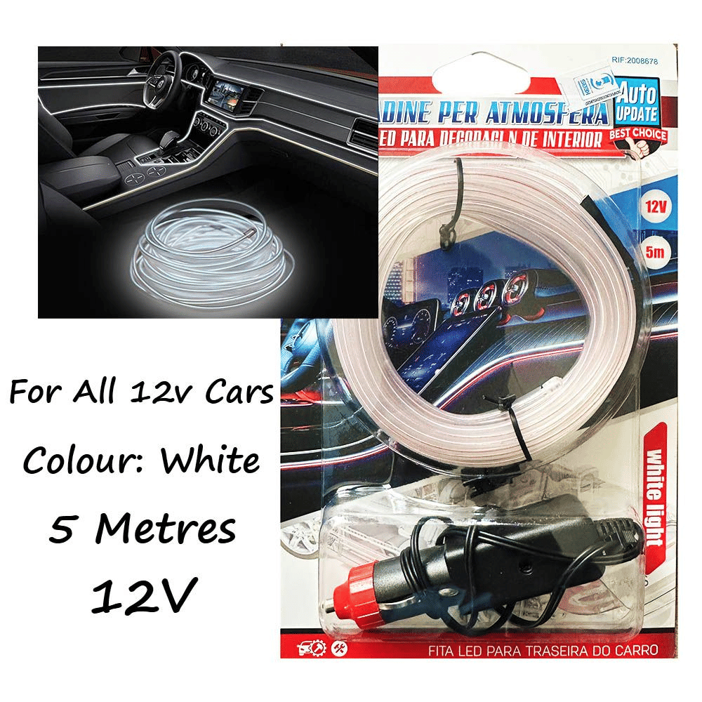 Car Interior LED Ambient Glow Strip 5m Dashboard Trim