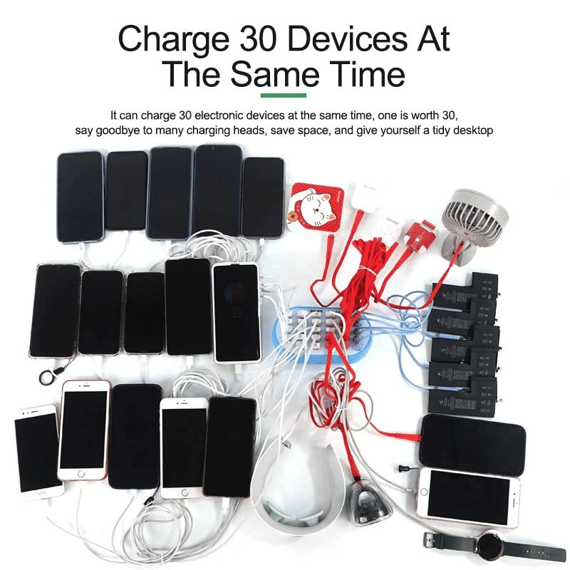 30 Port USB Smart Charging Station 160W Multi-Device Fast Charger
