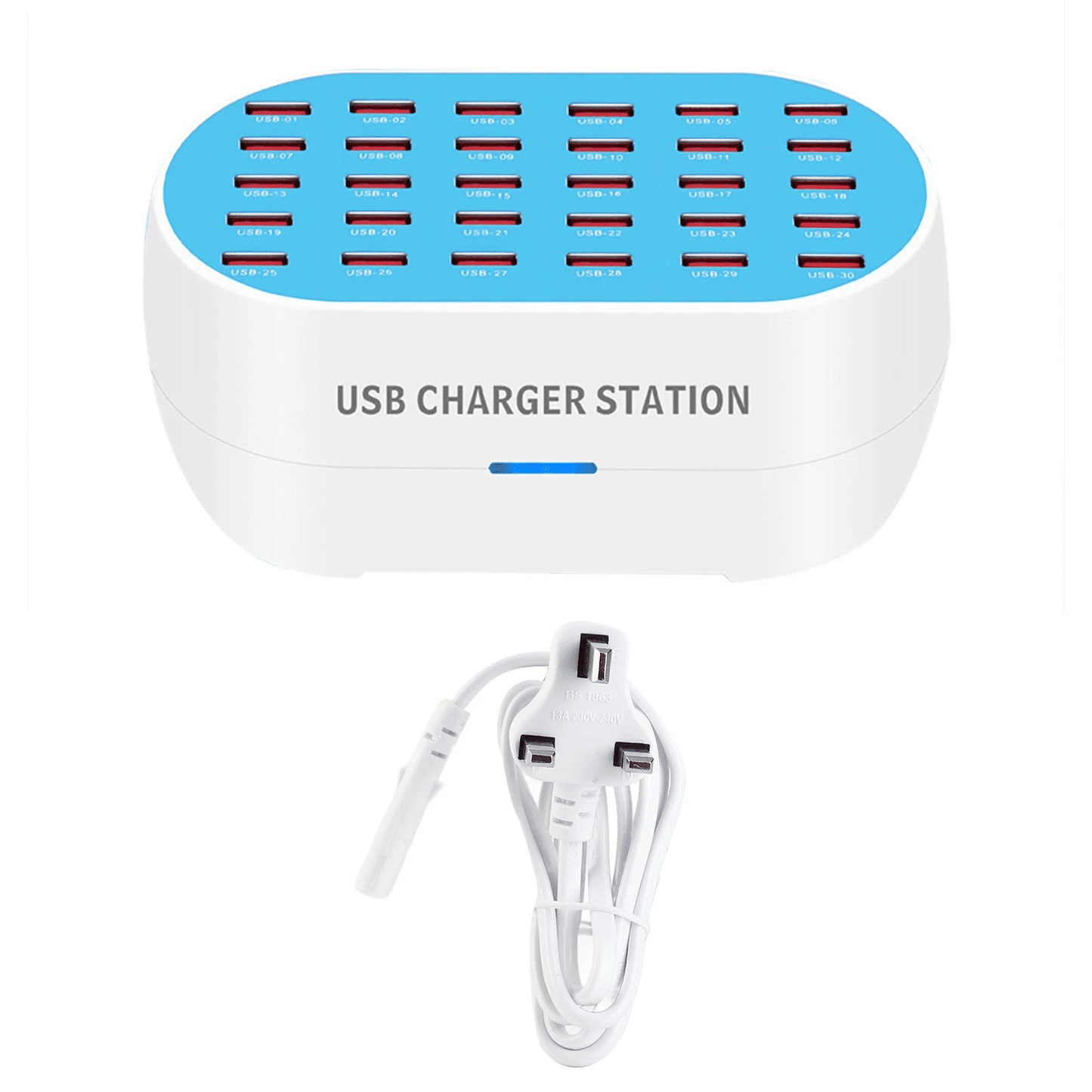 30 Port USB Smart Charging Station 160W Multi-Device Fast Charger