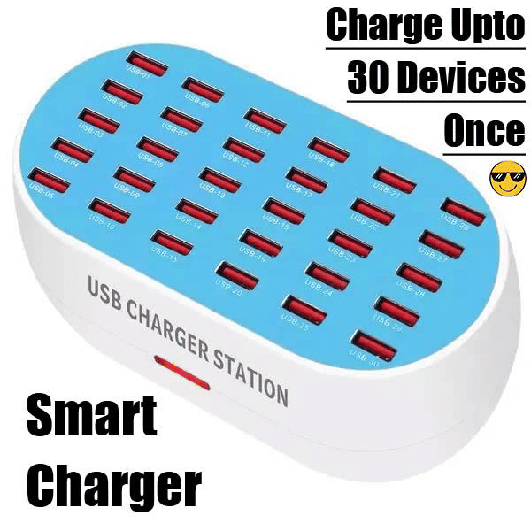 30 Port USB Smart Charging Station 160W Multi-Device Fast Charger
