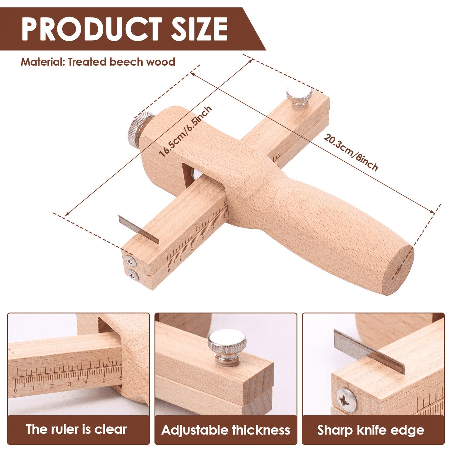 Adjustable Leather Strap Cutter Wood Hand Tool