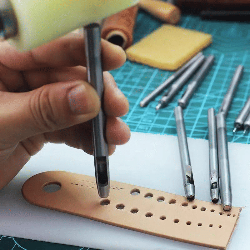10-Piece Leather Hole Puncher Set High Carbon Steel 0.5mm-5mm