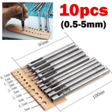 10-Piece Leather Hole Puncher Set High Carbon Steel 0.5mm-5mm