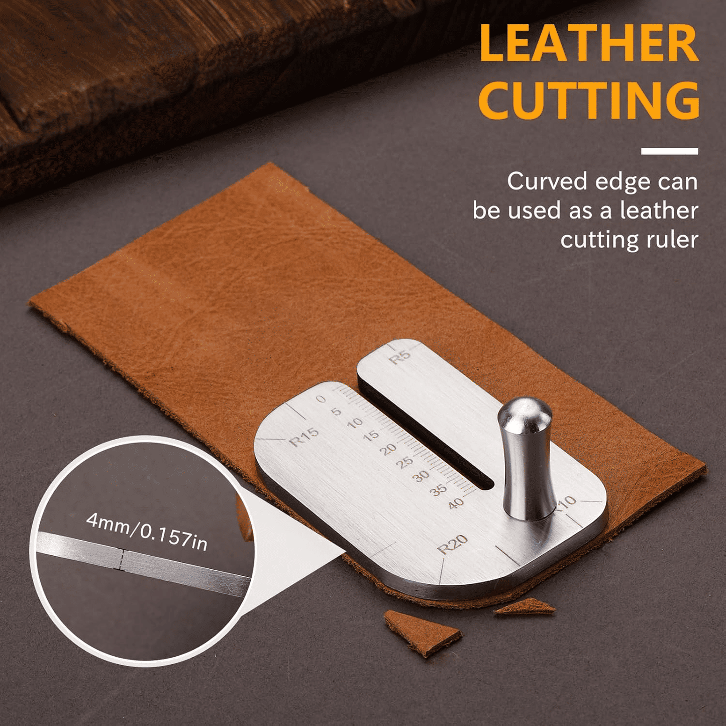 Professional Stainless Steel Leather Stitching Pulling Chopper Tool Silver