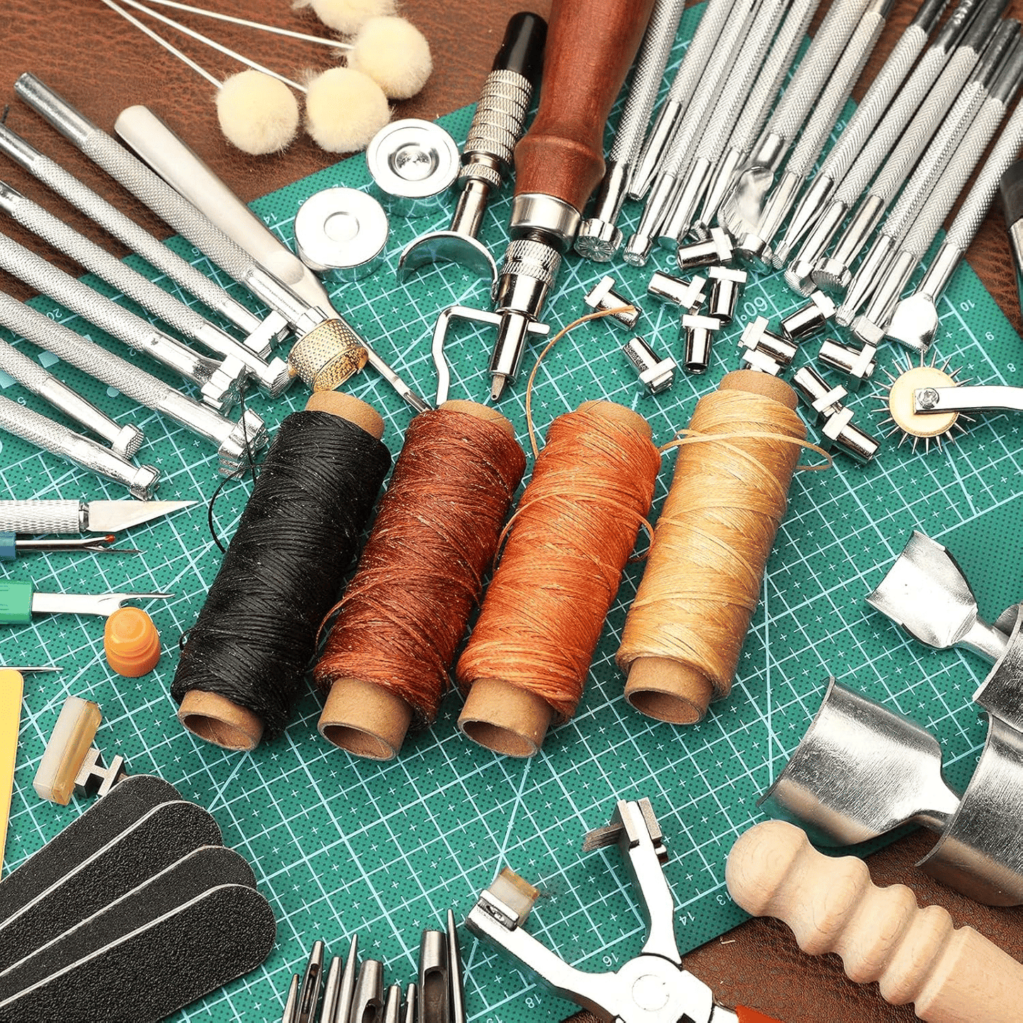 273-Piece Professional Leatherworking Tool Kit with Storage Case