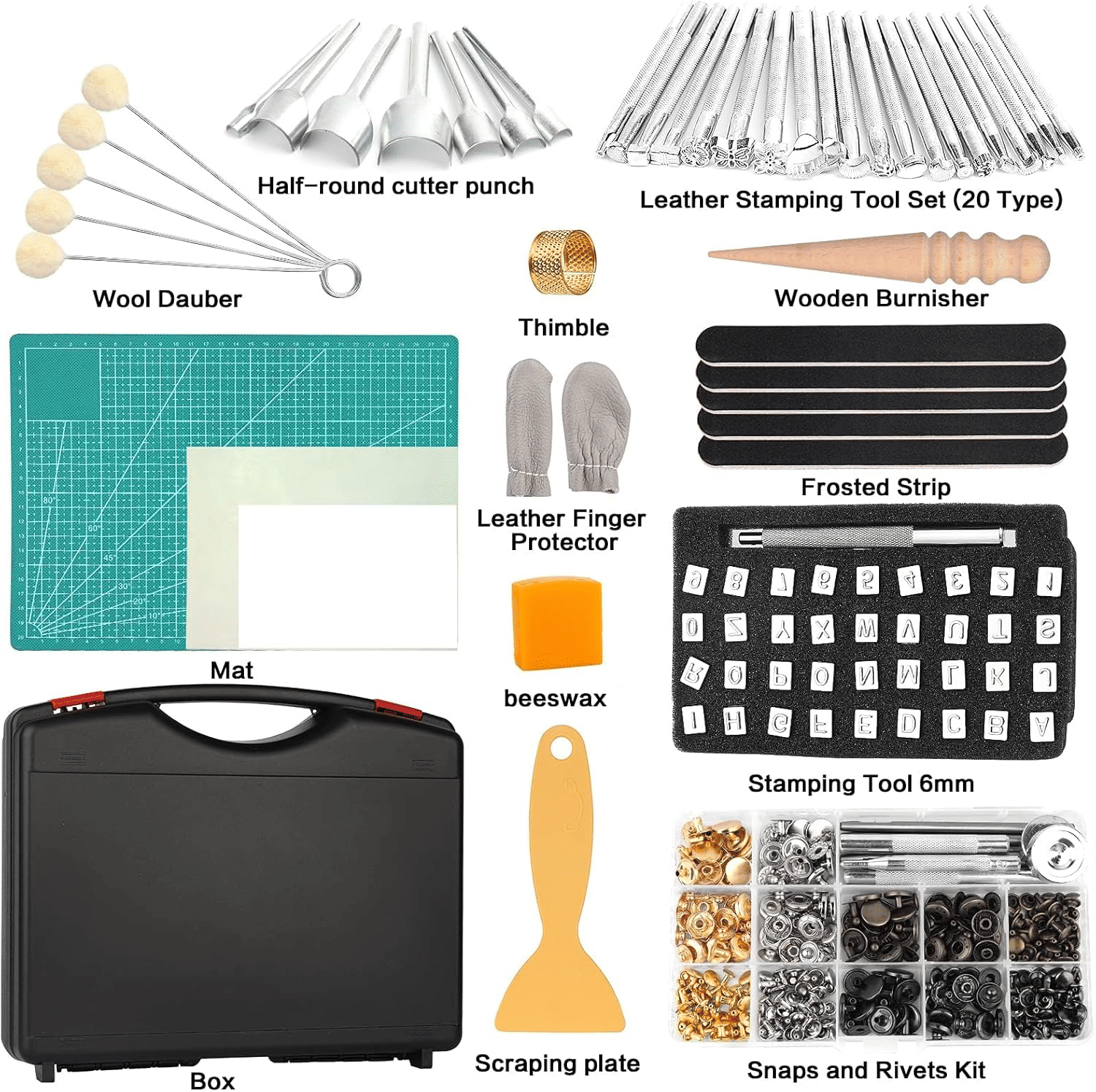 273-Piece Professional Leatherworking Tool Kit with Storage Case