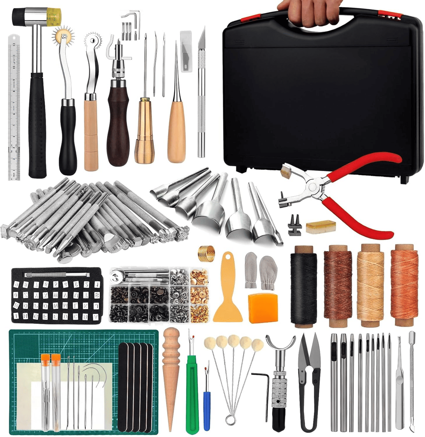 273-Piece Professional Leatherworking Tool Kit with Storage Case