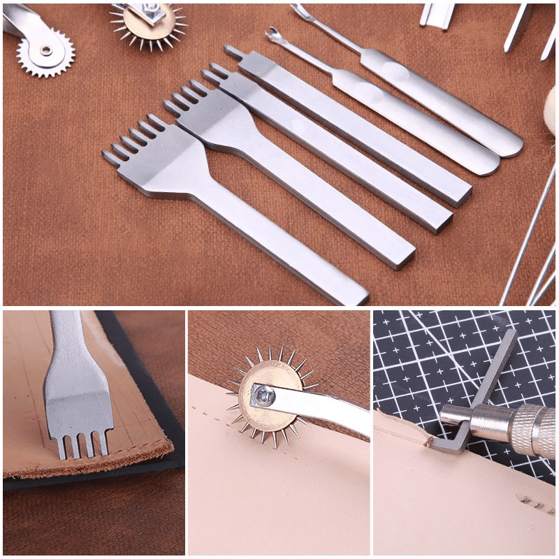 Professional LeatherCraft Tools Kit Leather Hand Sewing Repair Set