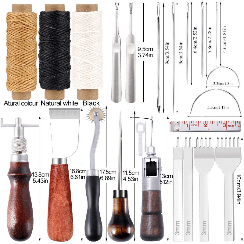 Professional LeatherCraft Tools Kit Leather Hand Sewing Repair Set