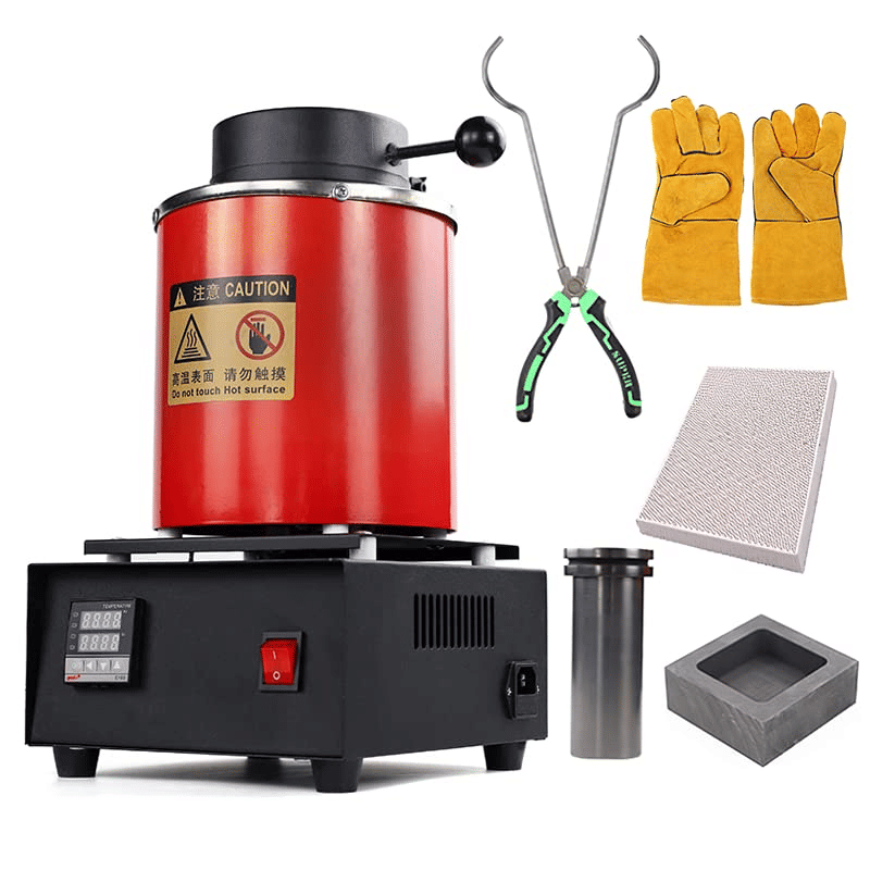 Electric Gold Melting Furnace 1100°C Digital Control 2KG Capacity