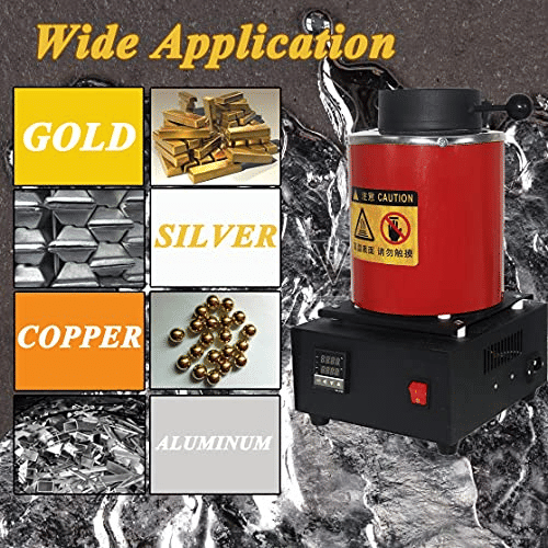 Electric Gold Melting Furnace 1100°C Digital Control 2KG Capacity
