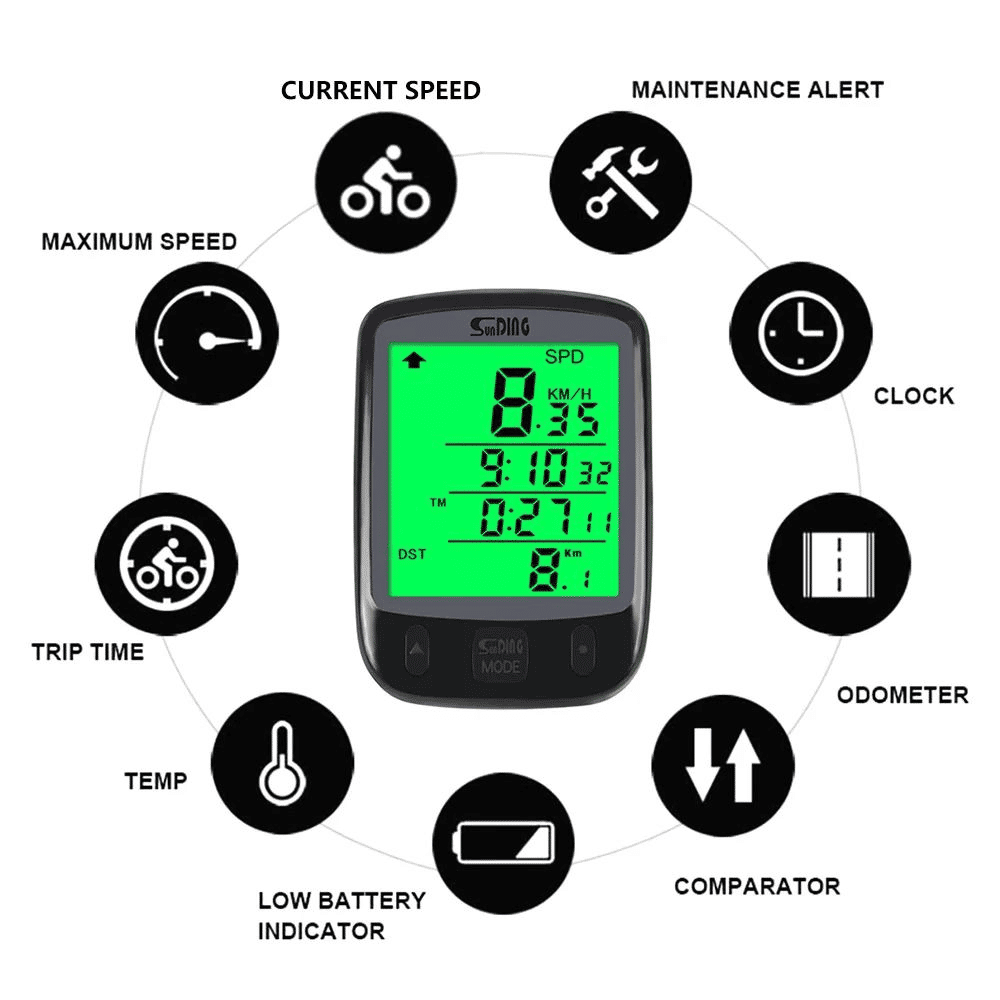 Generic SD-563A Wired Cycling Computer Waterproof Bicycle Odometer LCD