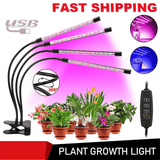 4-Head LED Full Spectrum Plant Grow Light with Timer