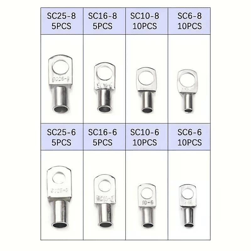 Generic SC Series Ring Terminal Connector Kit Tinned Copper 60Pcs