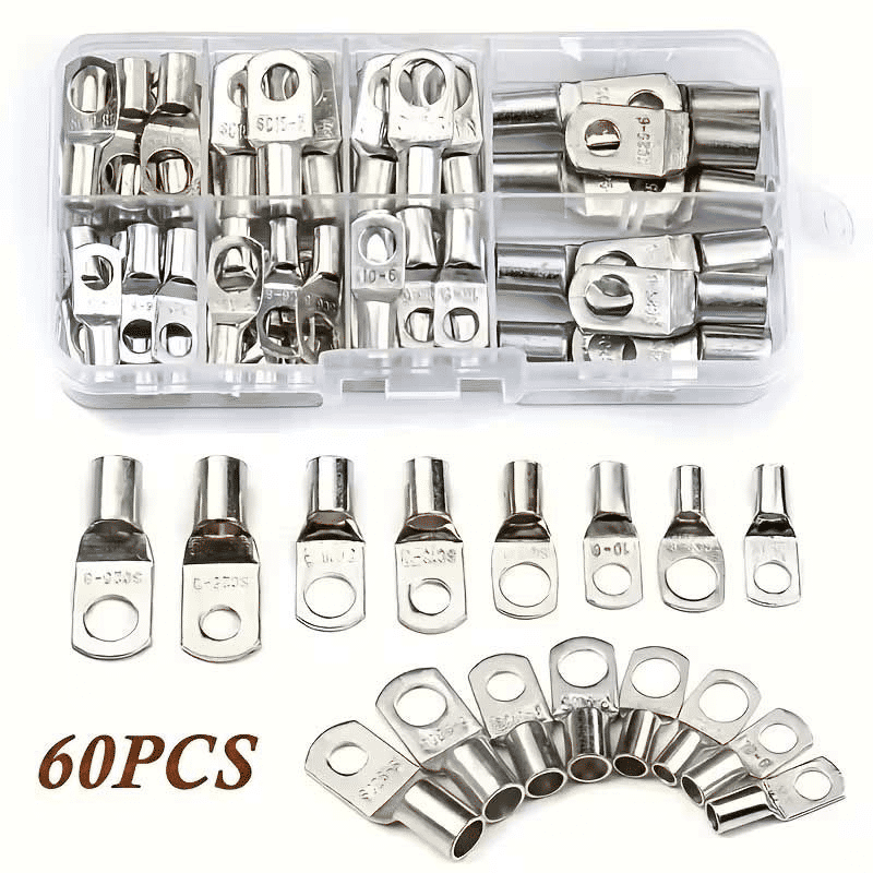 Generic SC Series Ring Terminal Connector Kit Tinned Copper 60Pcs