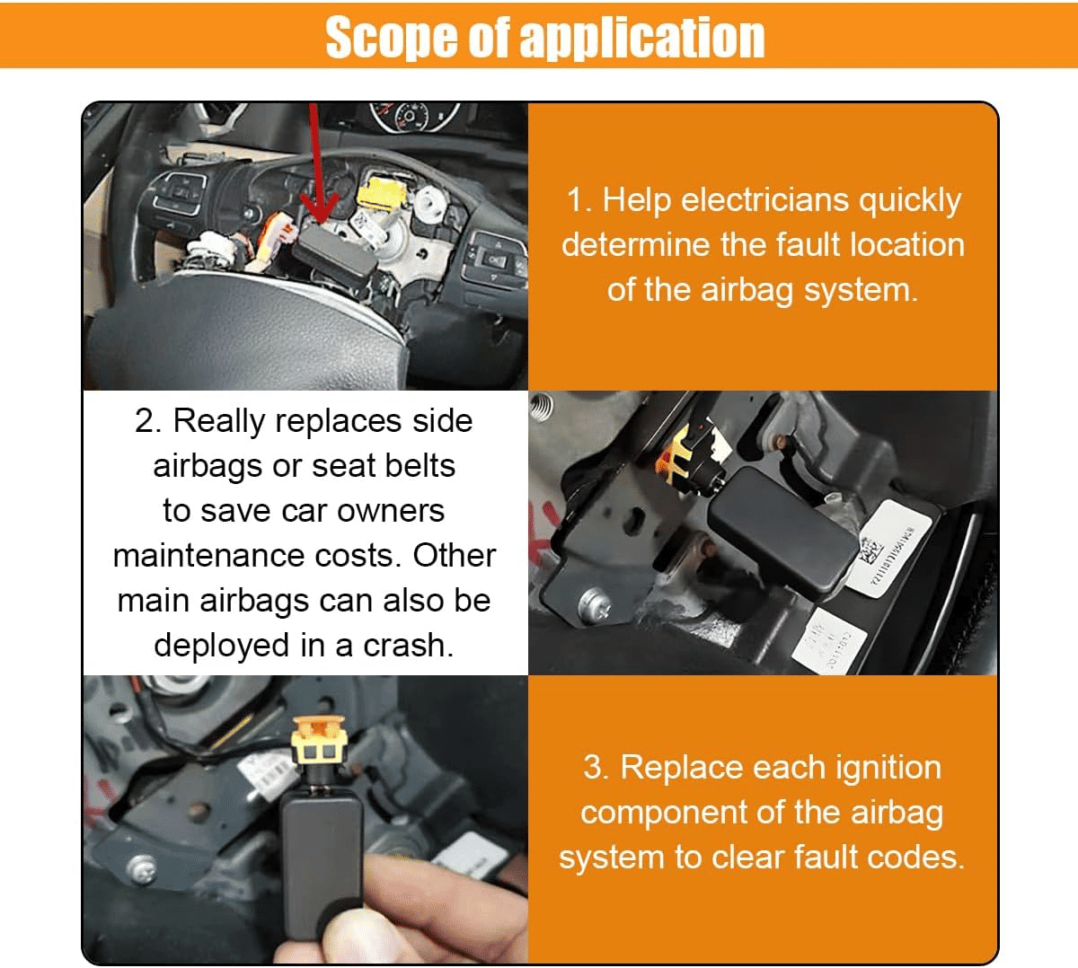 Generic SRS Airbag Simulator Universal Emulator Bypass Tool 2pcs Black
