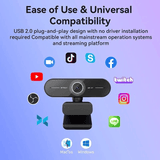 EMEET C60E 4K Webcam Autofocus Dual Noise-Cancelling Mics