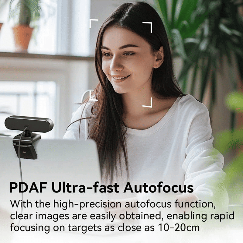 EMEET C60E 4K Webcam Autofocus Dual Noise-Cancelling Mics