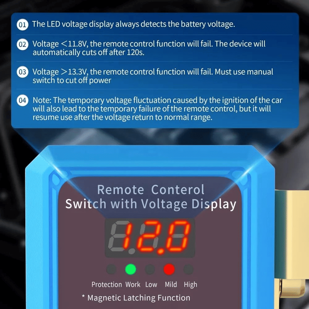 Generic Car Remote Battery Disconnect Switch 12V 240A LED Display