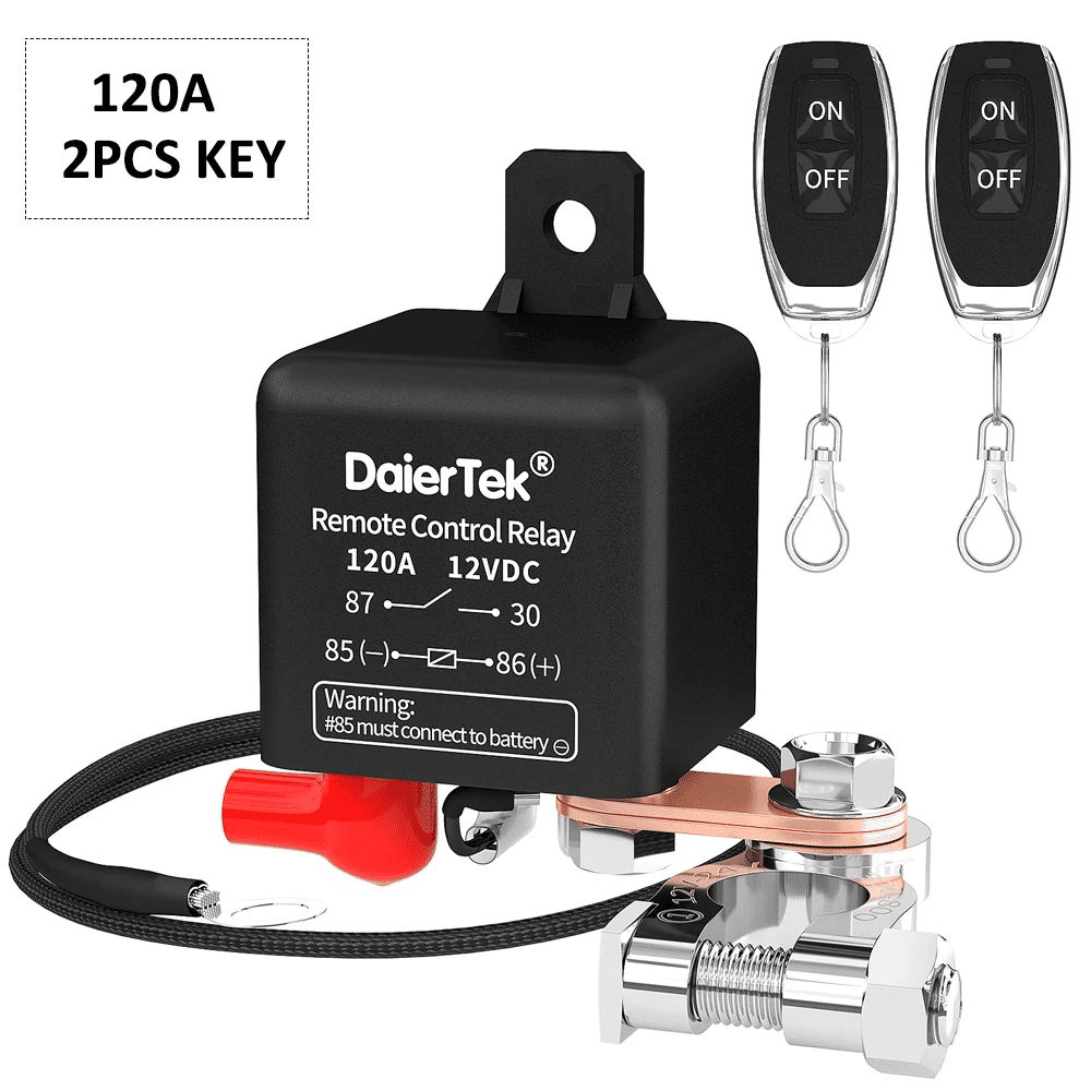 DaierTek 12V 120A Battery Disconnect Switch with 2 Remote Controls