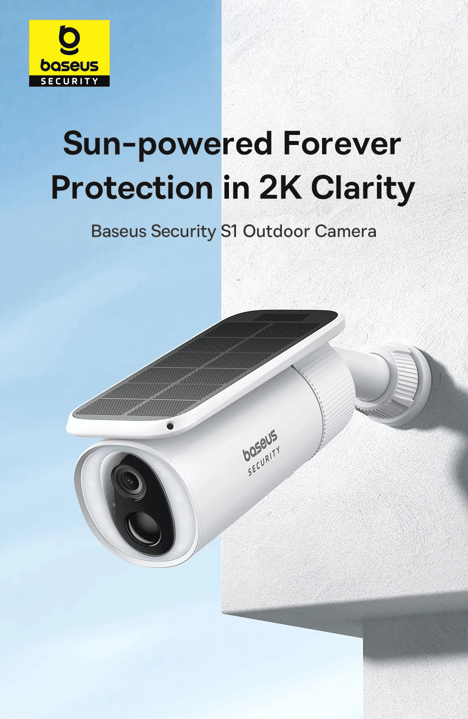 Baseus S1 Solar Outdoor Security Camera 2K Wireless System