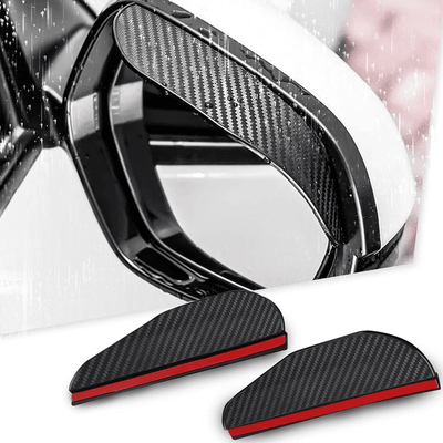 Universal Car Rear View Mirror Rain Sun Visor Carbon Fiber 2PCS