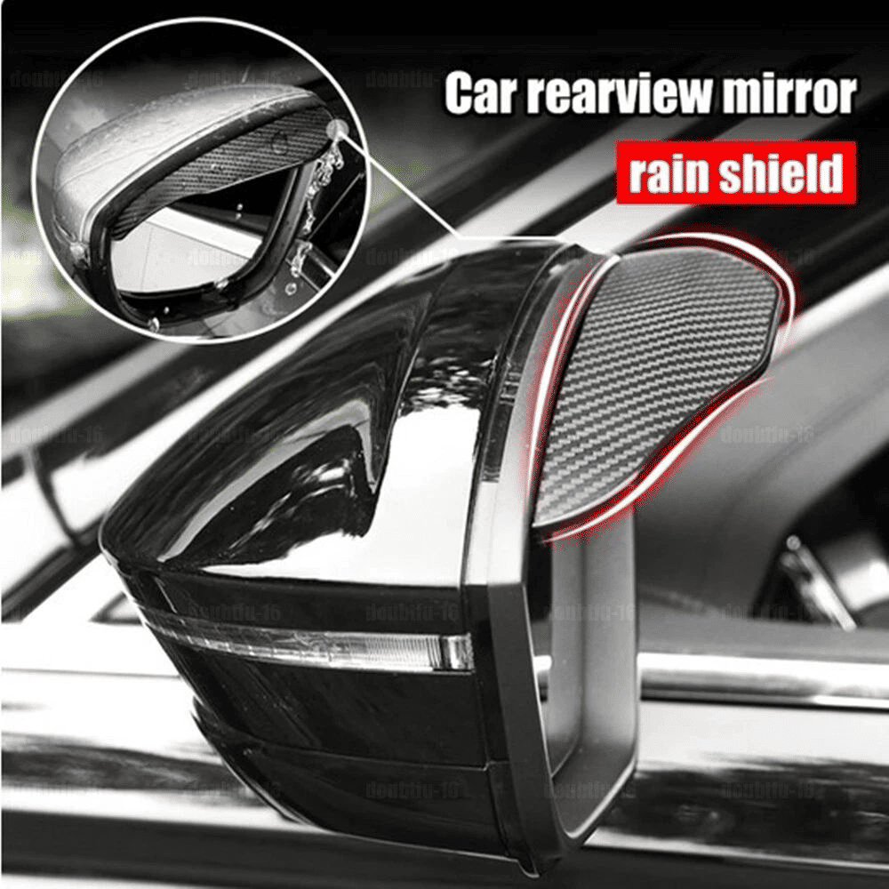 Generic Carbon Fiber Car Side Mirror Rain Eyebrow Guard 2-Pack